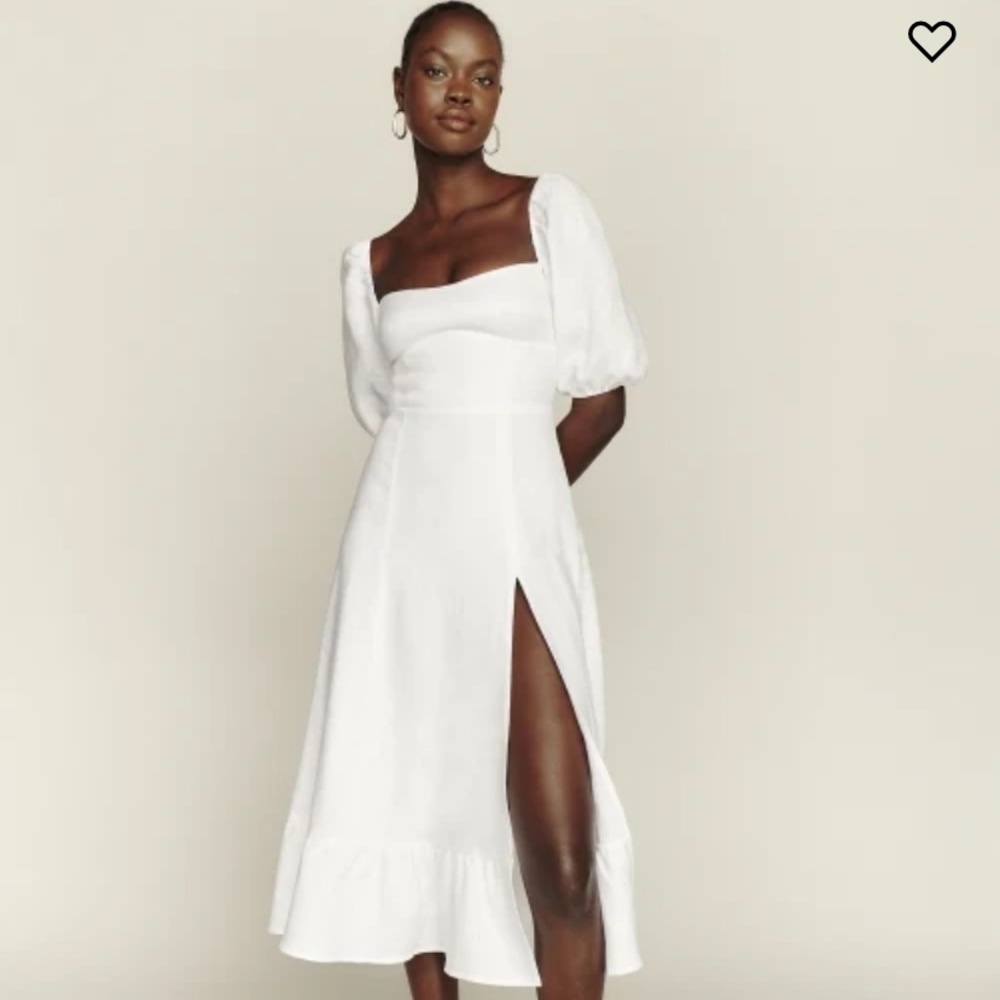 ✨Reformation Belgium Linen Dress in White, Size 8 ✨